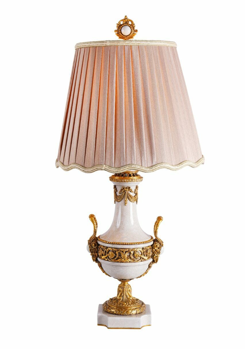 真鍮と磁器のテーブルランプ